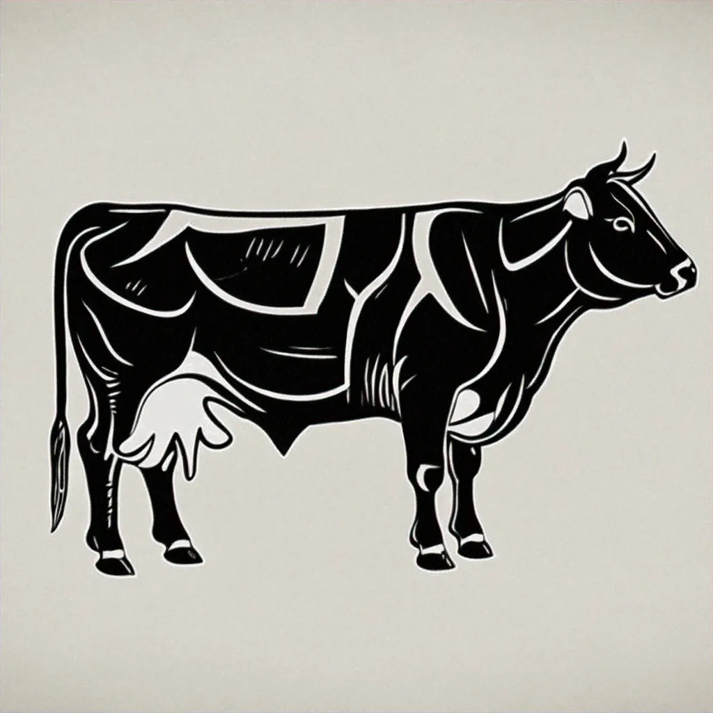 8e149e807d42ee7474d879a47a7b7f259873c4c72af2f2618b807d0c95f9d0ee A cow with the word " beef " cut out of it's body.